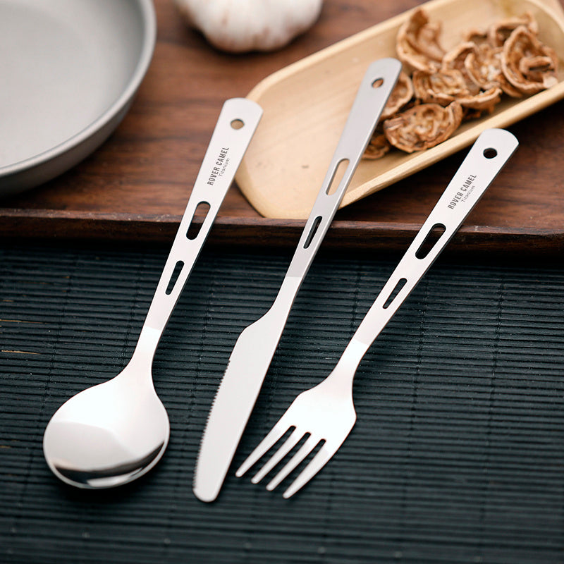 Elevate Your Outdoor Dining Experience with the Travel Titanium Cutlery Set